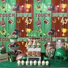 Superbowl Football Party Decorations Foil Fringe Curtains, 2 Pack 3.3x6.6ft Green Brown Tinsel Backdrop Super Bowl Sunday Night Football Game Day Photo Booth Backdrops Superbowl Party Decorations