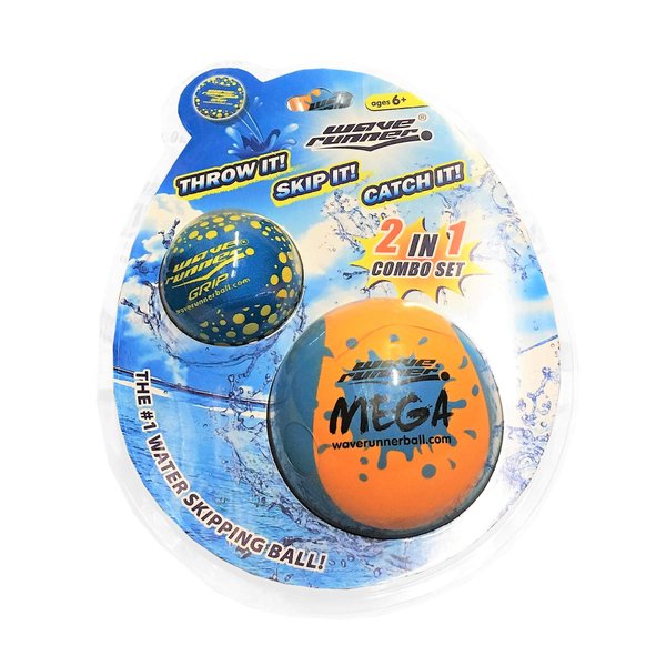 Wave Runner Water Skipping Ball Combo Set Water Bouncing Ball Beach Toys for All Ages Beach Must Have Splash Pool Toy Skips and Floats On Water