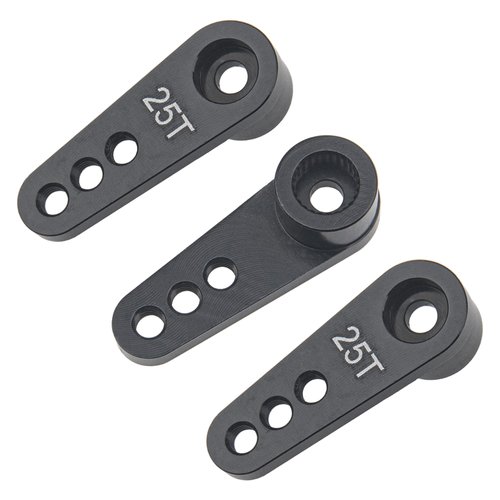 3Pcs ShareGoo Metal 25T Servo Horn 25 Teeth Steering Arm Compatible with Futaba Savox Power HD HSP Servos Motor Compatible with Wltoys Himoto Redcat Traxxas Axial 1/8 1/10 RC Car Truck (Black)