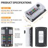 Upgraded 300A 12 Way Blade Fuse Block Fuse Box with 2 Positive Power Inputs Negative Bus, ELECTOP 12 Circuit Fuse Holder ATC/ATO Fuse Block Panel with LED Indicator for 12V/24V Car Truck Boat Marine