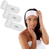 Boca Terry Spa Headband, Head Wrap for Facial, Washing Face or Makeup Hair Band, Soft Microfiber Head Band for Women with Terry Cloth Lining, 3-Pack - White