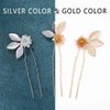 Unicra Wedding Hair Pins Flower Hairpins Hair Set Leaf Jewelry Decorative Bridal Hair Accessories for Women and Girls Pack of 3 (Gold)