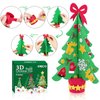 Aneco 12 Kits DIY Foam Christmas Tree Crafts Including Foam Christmas Tree Assortment Christmas Foam Stickers for Christmas DIY Home Activities