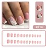 RTKHFZE Square Press on Nails Medium French Tip Fake Nails with Rhinestones & Flowers Designs Full Cover False Acrylic Nails for Women & Girls 24Pcs Artificial Nails