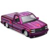 1993 Chevy 454 SS Pickup Truck Purple Metallic with Graphics Lowriders Series 1/24 Diecast Model Car 32550PU