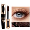 MAEPEOR 5D Silk Fiber Mascara Fuller & Voluminous Colored Mascara Natural Waterproof Smudge-proof Mascara (02 Brown)