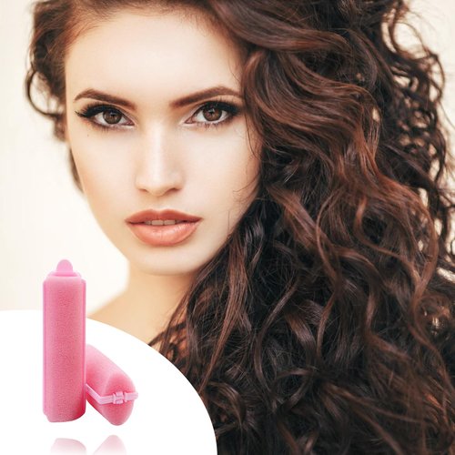 44 Pcs Foam Sponge Hair Rollers Set 0.59 Inch Flexible Hair Styling Sponge Curler Soft Sleeping Hair Curlers and Stainless Steel Rat Tail Comb Pintail for Hairdressing Styling(Black, Pink)