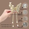 FIABLE COLLECTION Lily Flower Butterfly Pearl Tassels Hair Claw Clips Styling Accessories For Women & Girls