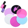 8 Sheets Silicone Round Shape Nail Art Painting Gel Palette Nail Polish Mixing Plate Foundation Lipstick Palette Cosmetic Palette Paint Drawing Color Dish Manicure Nail DIY Tool
