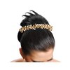 Gajra Artificial Flower Hair Bun Accessories Indian Handmade Hair Ornament for Women Partywear Marriage Mehndi Festival Gifting (Gold and White)