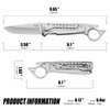 ZSRISLE Stainless Steel Blade,All Steel Handle,Suitable for Home Use,Outdoor Camping,Fishing Pocket Knife,Folding Pocket Knife,9.7 Inch - Silver