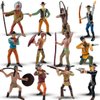 Liberty Imports 12 PCS Cowboy and Indian Figures, Mini Wild West and Native American Toy Figurines with Realistic Details, Western Cake Toppers, Party Favors for Kids