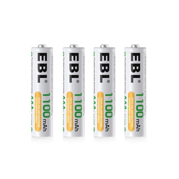 EBL 1100mAh Super Capacity AAA Rechargeable Batteries, 4 Pack