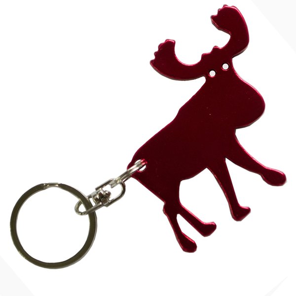 Blue MOOSE Keychain Bottle Opener - Blank - Black Blue Green Purple or Red - 1-100 Packs