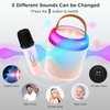 Kids Karaoke Machine, Portable Bluetooth Speaker with 2 Wireless Microphones, Dynamic Lights Karaoke Machine for Kids, Birthday Party Home, Outdoor(White) (Pink)