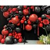 MEBAY Black Gold Red Balloons Garland Arch Kit, 141Pcs Latex Balloons Different Sizes 18 12 10 5 Inch for Party Decorations, Wedding Backdrop, Birthday, Baby Shower, Graduation