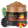 Batana Oil Scalp Scrub with Scalp Massager, Scalp Exfoliator Shampoo with Rosemary to Nourish, Clarify and Hair Growth, Scalp Treatment for Dandruff, Build Up, Dry, and Itchy Scalp Relief, 10.93 oz