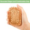 JiedHiur Wooden and Bamboo Hair Brush, Natural Material Air Cushion Brush Detangling Brush for Women, Men and Kids, Massager Hair Brush for Hair Growth