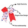 Comelodiant 4th of July Hair Ties Accessories Patriotic Fourth of July Hair Bow Tie Red White Blue Scrunchies Elastic Hair Hoops for Women Girls, 4 PCS