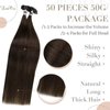 LaaVoo U Tip Hair Extensiosn Real Human Hair Medium Brown 14 in Hair Extensions Human Hair Utip Brown for Women Ktip Human Hair Extensions 50g/50s