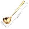 GuDoQi Soup Ladle, 3 Pack Durable 304 Stainless Steel with Polished Titanium Plated Big Volume Soup Spoon, Kitchen Gadget Utensil,8 Inch, Gold