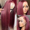 Valkous 28 Inch 99j Burgundy Lace Front Wigs Human Hair Straight Wigs for Women Glueless 13x4 Lace Front Wigs Human Hair Colored 180% Density Red Straight Lace Front Wigs Human Hair Pre Plucked Wigs