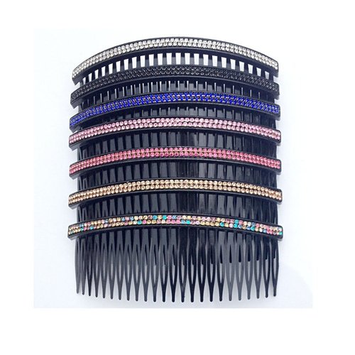 Ruihfas Fashion Women 24 Teeth Hair Comb Pin Clip Double Rows Rhinestone Hair Side Combs 4.72" Length, 5-count