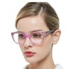 OCCI CHIARI Reading Glasses for Women Stylish Flash Cateye Glasses 0 1.0 1.5 (Purple, 1.25)