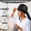 Bonnet Hair Dryer Attachment with Adjustable Headband-Deep Conditioning Mask Cap for Speed up Drying time at Home, Easy to use for Hair Styling, Curling Hair Care Fast Drying (Black)