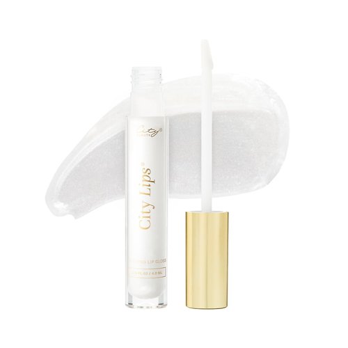 City Beauty City Lips Plumping Lip Gloss Silver Skyline - High-Shine Gloss for Fuller, Younger-Looking Lips | Hydrating & Smoothing Lip Treatment Hyaluronic Acid