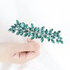 Brihasory Luxurious Wedding Hair Comb Full Rhinestones Bride Hair Accessories for Party Prom Bridal Side Hair Combs for Women Bride Girls Hair Decoration(Green)