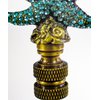 Starfish with Aagean Blue Glass Lamp Finial Antique Metal 2.25" h