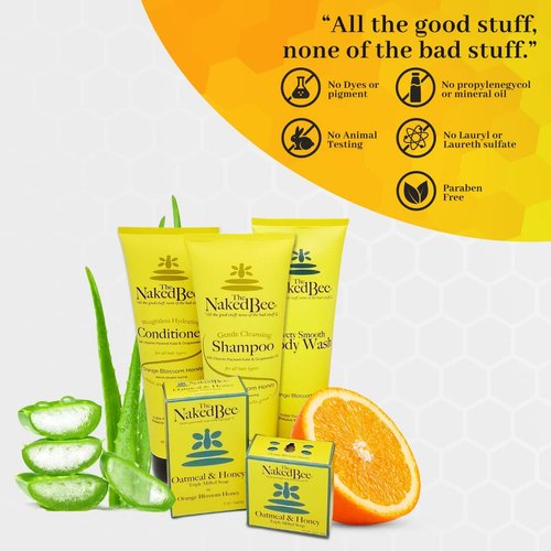 The Naked Bee Orange Blossom Honey Collection, Hand and Body Lotion 3 Piece Gift Set