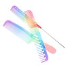 SOLUSTRE Womens Hair Brush Rainbow Hair Comb 3Pcs Hair Cutting Comb Salon Hair Comb Hair Cutting Comb Rainbow Rat Tail Comb Hair Cutting Comb Teasing Comb for Teasing Back Combing Travel Hairbrush