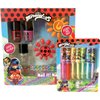 Zag Miraculous Ladybug Nail Polish Set and Lip Gloss Bundle- Includes 3 Nail Polishes, 2 Glitter Pots, 20 Faux Nails and Gemstone Sticker Sheet with 7 Flavored Lip Glosses