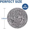 GUEICN Stainless Steel Scrubber Scrubbing Scouring Pad Magic Eraser Sponges Clean Pot Pan and Broiler Rack Steel Wool for Kitchen Bathroom (10Pcs Metal Scrubber)