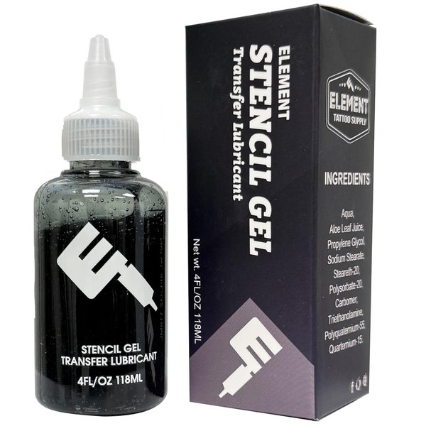 ELEMENT TATTOO SUPPLY - Tattoo Stencil Gel for Tattoos, Thick and Sticky Transfer Solution for Dark, Clean, and Long Lasting Stencil Transfers (4 oz)
