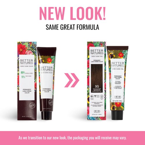 Better Natured Permanent 5G Light Golden Brown Hair Color Dye - Naturally-derived, Vegan & 100% Gray Coverage that Lasts up to 8 Weeks