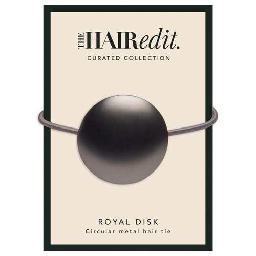 The Hair Edit Gunmetal Royal Disk Ponytail Holder Elastic