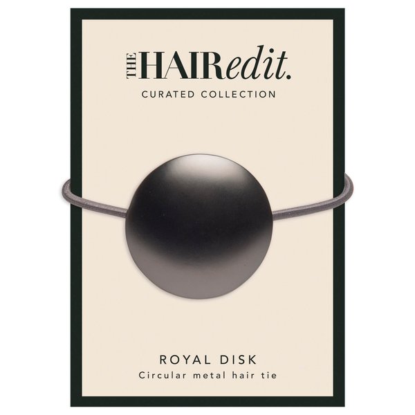 The Hair Edit Gunmetal Royal Disk Ponytail Holder Elastic