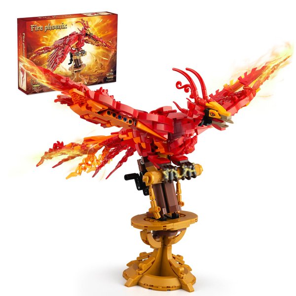 Vziimo Phoenix Building Set, Bird Animals Set Wings Adjustable Building Kit, Collectible Magic HP Model Toys Gifts for Adults Kids Fans 12+ (938 PCS)