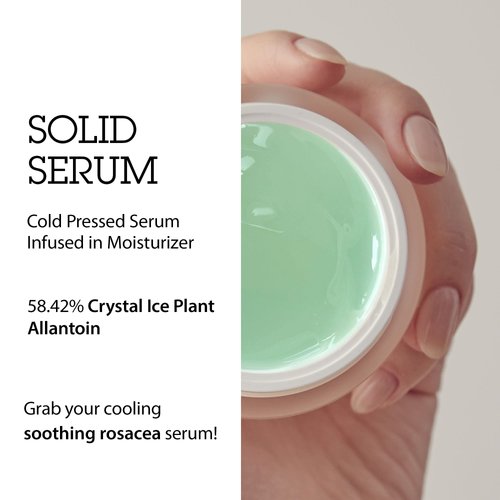 Blithe Pressed Serum Crystal Iceplant Face Moisturizing Gel - Kbeauty Best Skin Cream for Dry Skin, Korean Serum for Combination Skin & Redness Relief, Face Moisturizer for Dry Skin Cream 1.68 Oz