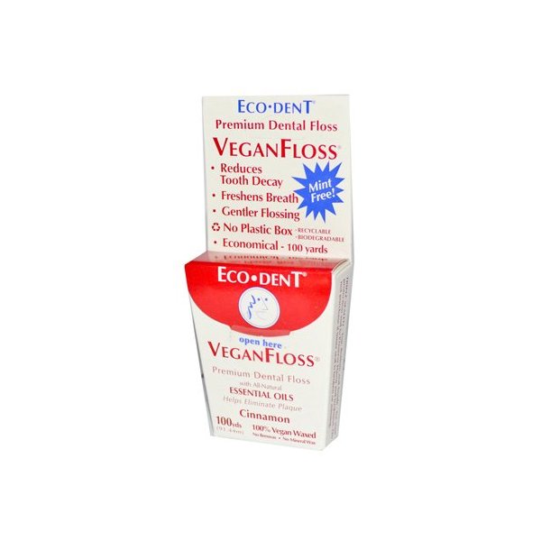 W2B - Eco-Dent VeganFloss Premium Dental Floss Cinnamon - 100 Yards - Case of 6