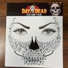 PADOUN Halloween Face Gems Stickers, 4-Pack Day of the Died Skull Face Jewels Stickers, Temporary Rhinestone Face Gems Tattoo Stickers for Festival Halloween Rave Carnival Party