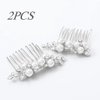 Brishow Bridal Pearl Hair Comb Silver Rhinestone Hair Clip Bride Wedding Hair Accessories Vintage Hairpiece for Women and Girls 2 Pieces (Silver)