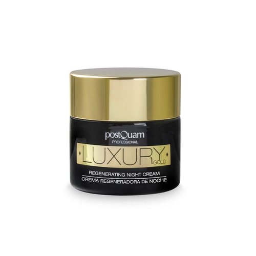 POSTQUAM Professional Luxury Gold Regenerating Night Cream 50ml - Moisturizing - Tones - Soft and Tighter Skin - Hyaluronic Acid - Almond Oil