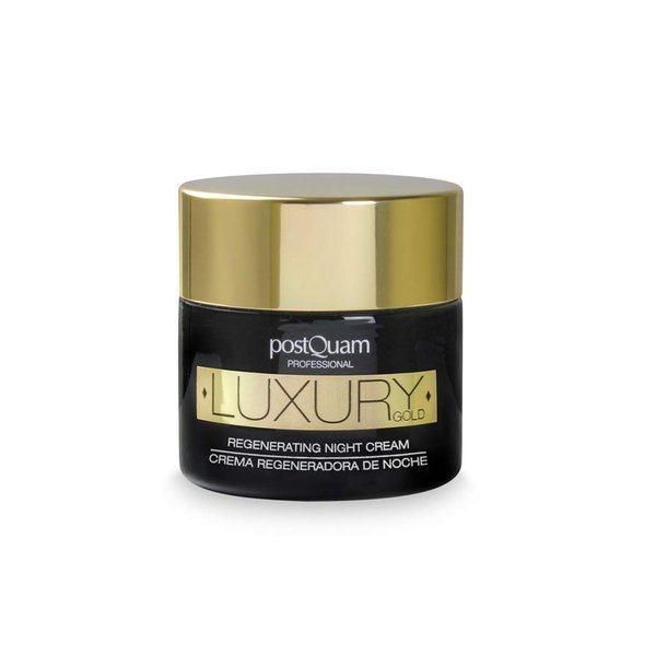 POSTQUAM Professional Luxury Gold Regenerating Night Cream 50ml - Moisturizing - Tones - Soft and Tighter Skin - Hyaluronic Acid - Almond Oil