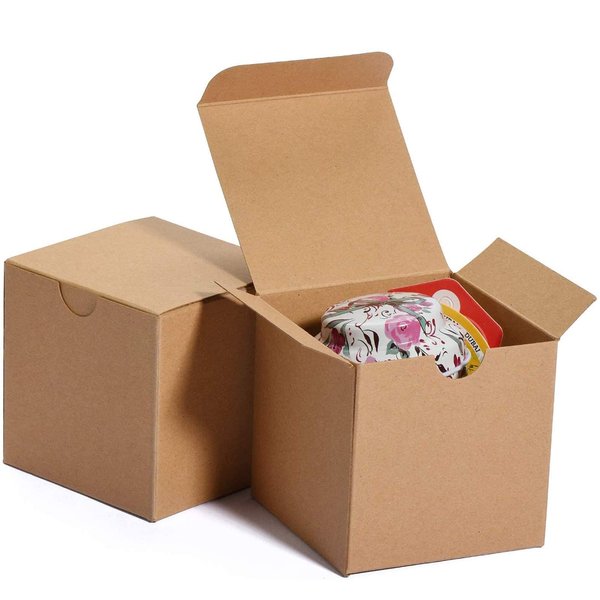 MESHA 50PC Brown Gift Box 3x3x3'' Small Cardboard Gift Boxes with Lids, Bridesmaid Proposal Gifts Box, Bridal, Cupcake Box, Groomsmen Proposal Box