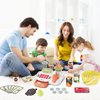 Cash Register 36PCS Supermarket Shop Toys with Electronic Sounds,Working Scanner,Calculator,Credit Card Reader,Play Food and Money Preschool Learning for Girl Boys Kids (Green)
