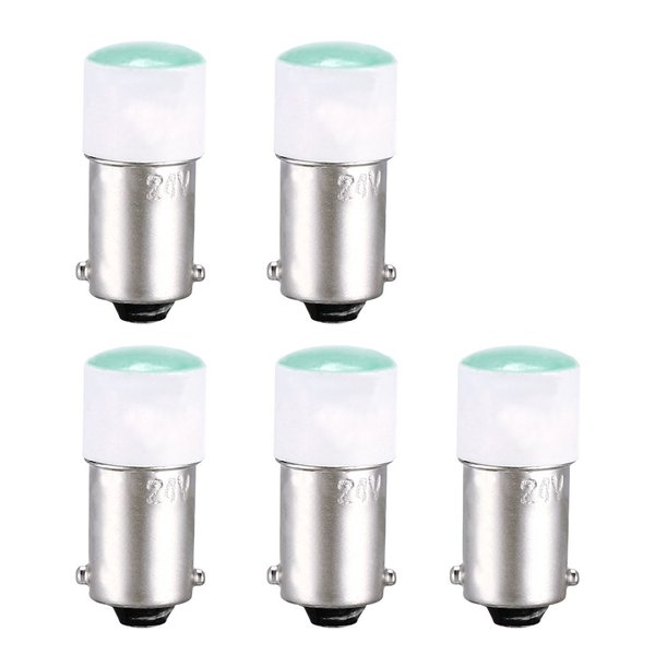 uxcell LED Bulbs 24V, Dashboard Light Green, BA9s Base Bulb 5Pcs